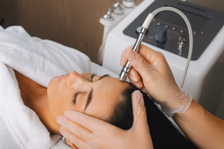 Professional microdermabrasion facial treatment at Eséna Facial Bar in Fort Lauderdale for radiant and rejuvenated skin.